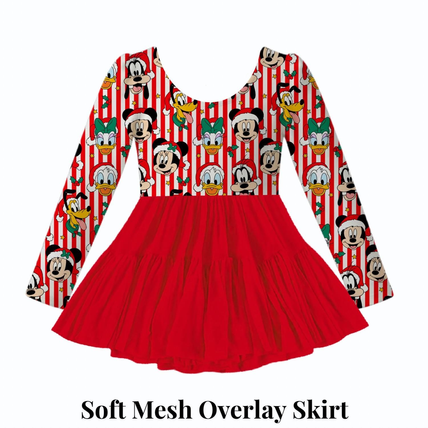 PREORDER Disney Christmas Dress, Long Sleeve, Mickey and Minnie Holiday Disney Outfit, Christmas Park Outfit