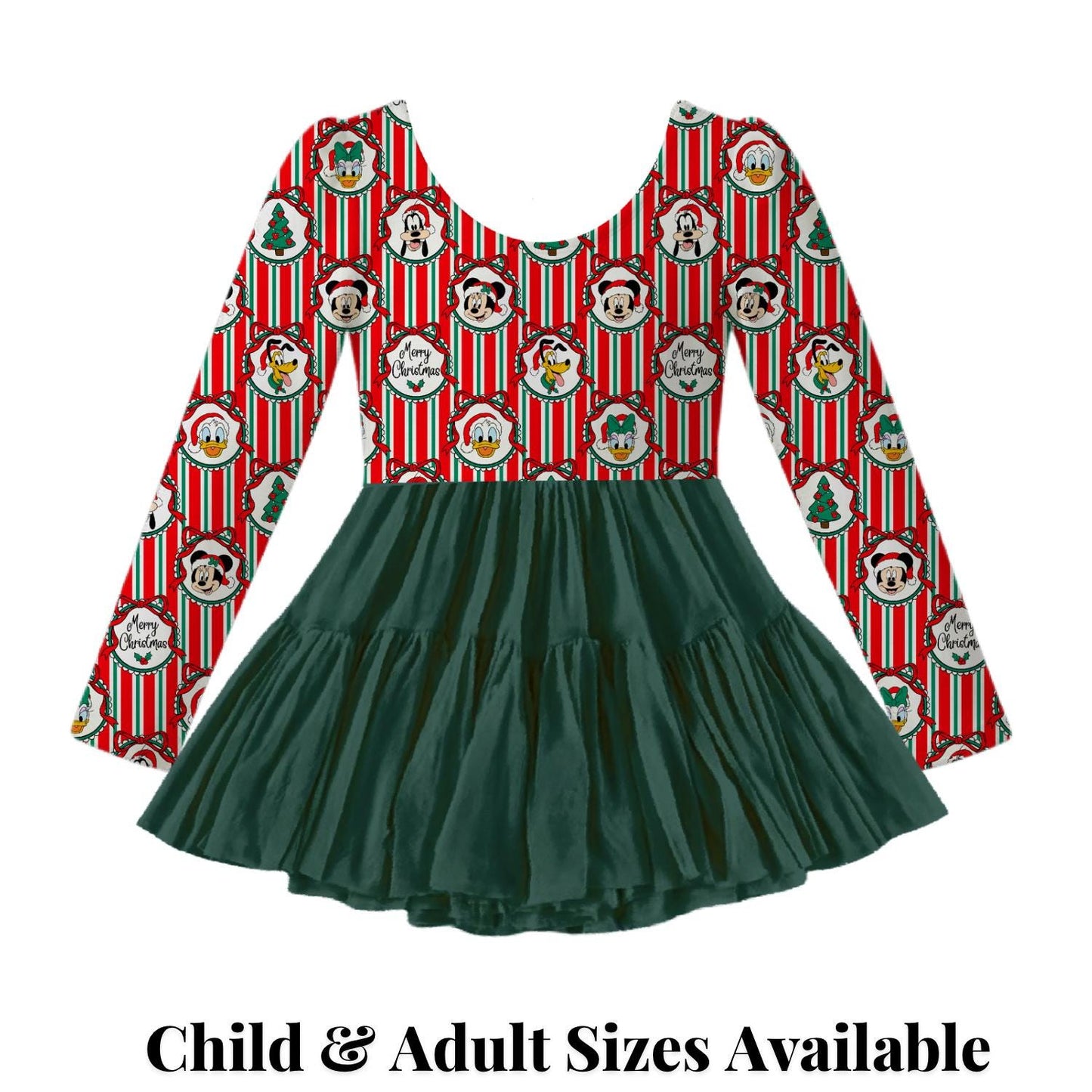 PREORDER Christmas Dress | Disney Holiday Dress | Active Mesh Twirl Dress | Mommy & Me Outfit | Long Sleeve