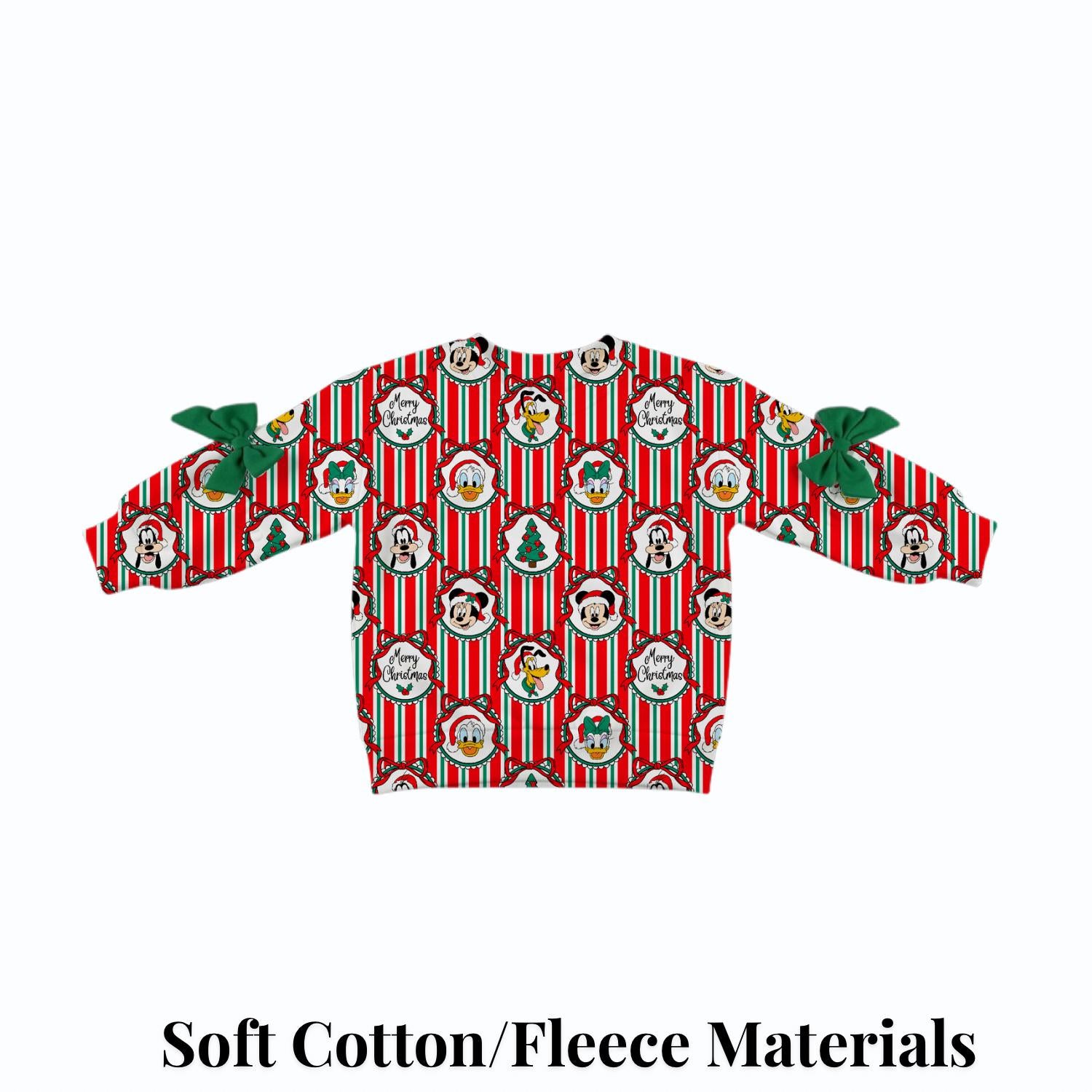 PREORDER Disney Christmas Stripe Sweatshirt | Disney Christmas Bow Sweatshirt | Holiday Pullover | Mommy & Me
