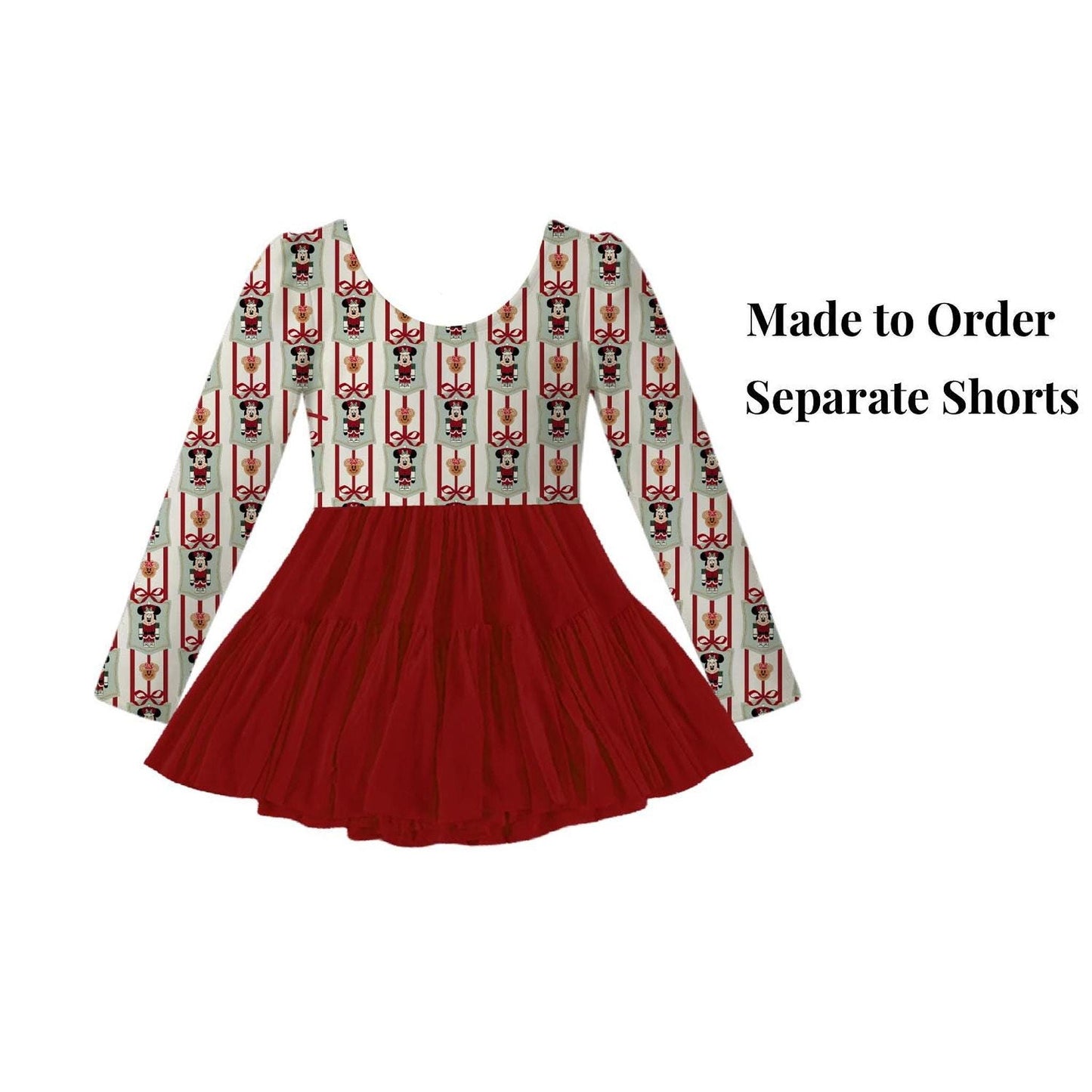 PREORDER Nutcracker Minnie Dress | Christmas Long Sleeve Dress | Disney Holiday Dress | Active Mesh Dress
