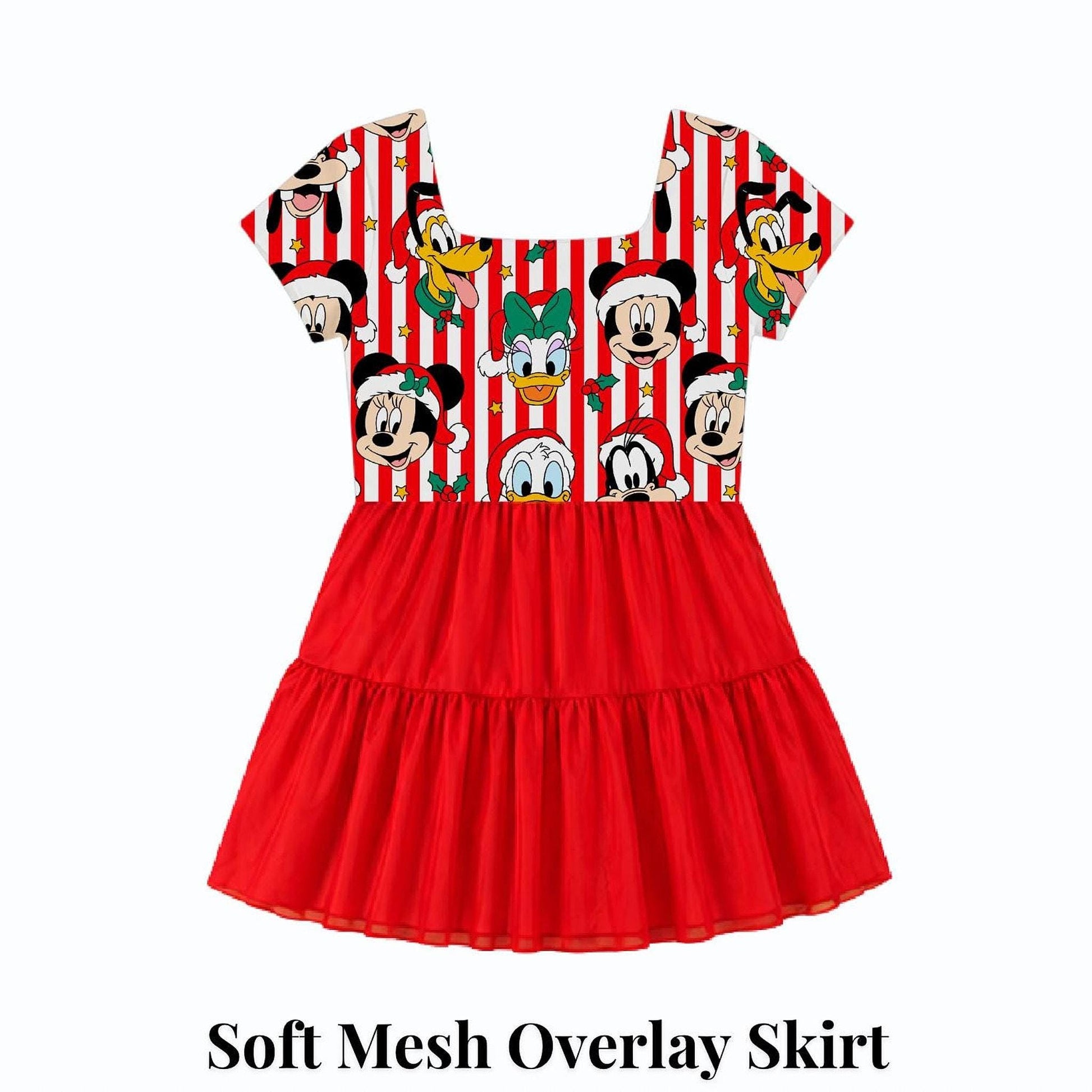 PREORDER Disney Christmas Dress, Short Sleeve, Mickey and Minnie Holiday Disney Outfit, Christmas Park Outfit