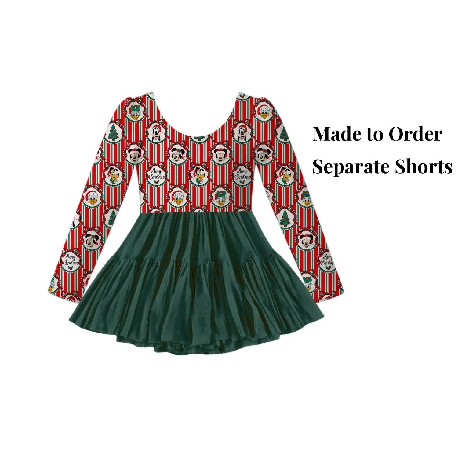 PREORDER Christmas Dress | Disney Holiday Dress | Active Mesh Twirl Dress | Mommy & Me Outfit | Long Sleeve