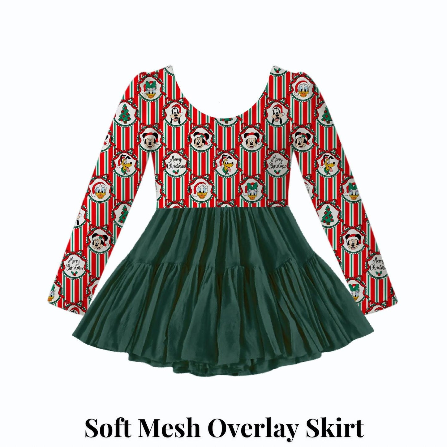 PREORDER Christmas Dress | Disney Holiday Dress | Active Mesh Twirl Dress | Mommy & Me Outfit | Long Sleeve