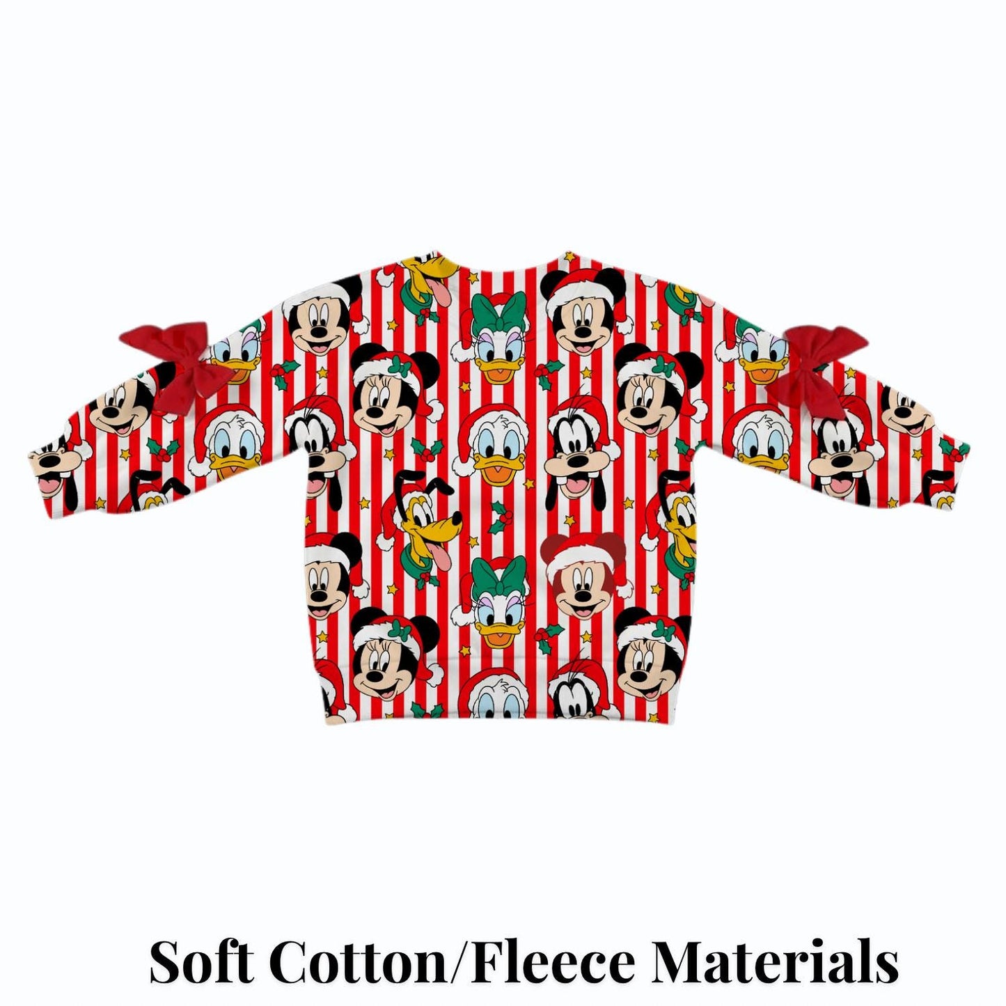 PREORDER Mickey and Friends Disney Christmas Sweatshirt | Bow Sleeve Sweatshirt | Holiday Pullover | Mommy and Me