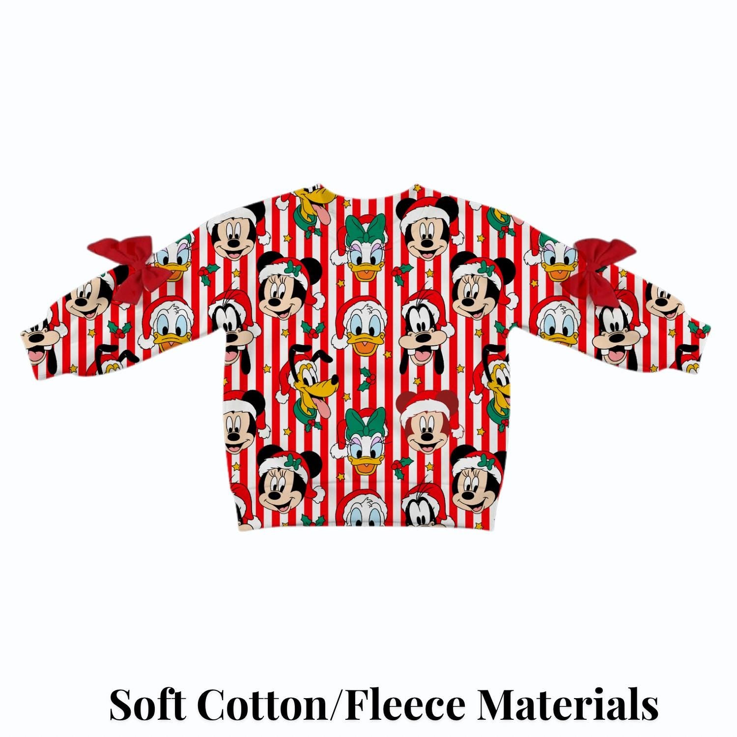PREORDER Mickey and Friends Disney Christmas Sweatshirt | Bow Sleeve Sweatshirt | Holiday Pullover | Mommy and Me