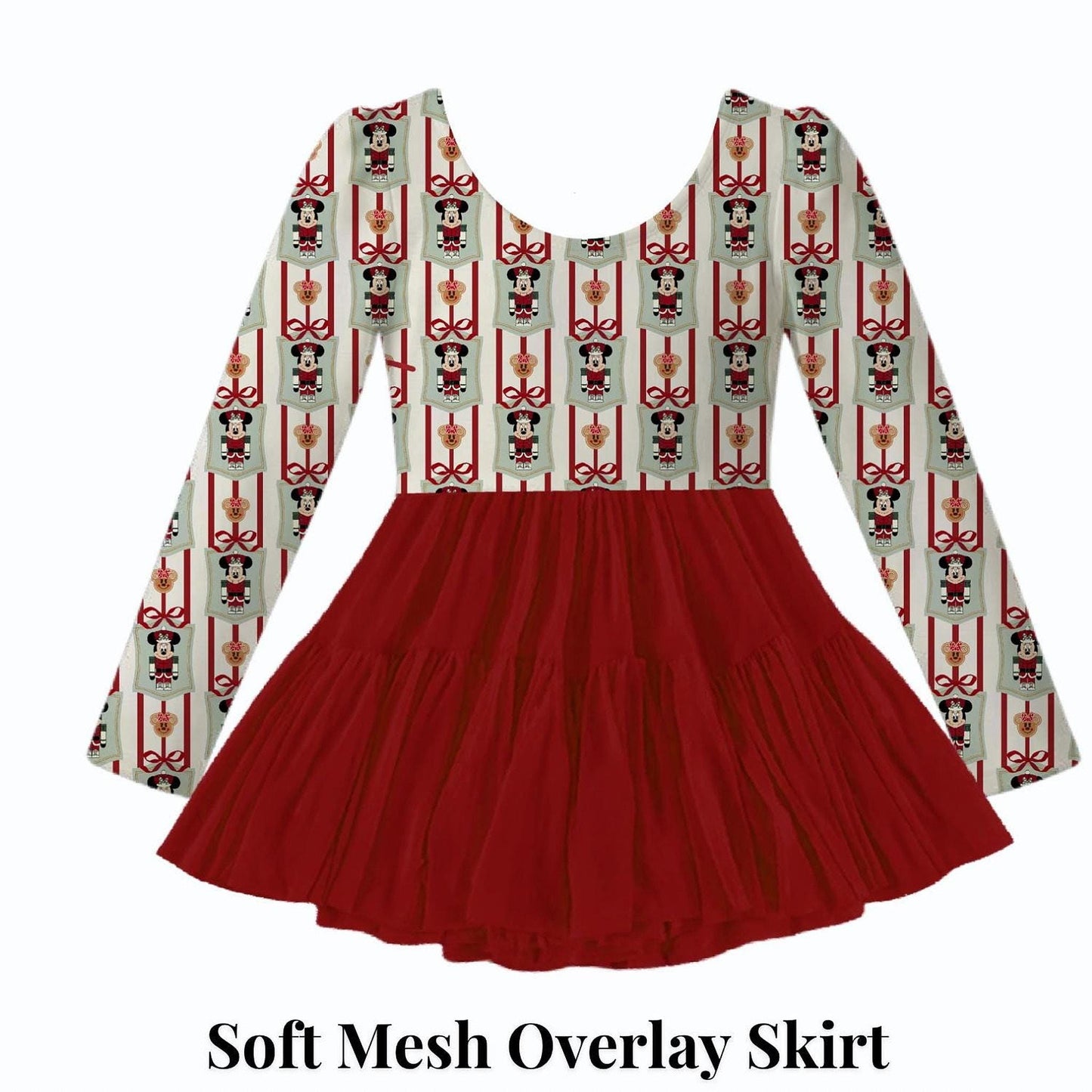 PREORDER Nutcracker Minnie Dress | Christmas Long Sleeve Dress | Disney Holiday Dress | Active Mesh Dress