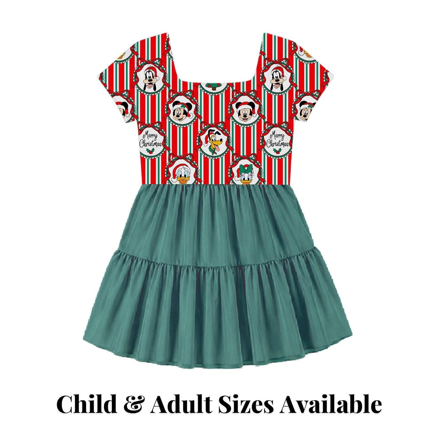 PREORDER Disney Christmas Dress, Short Sleeve, Holiday Disney Outfit, Christmas Park Outfit