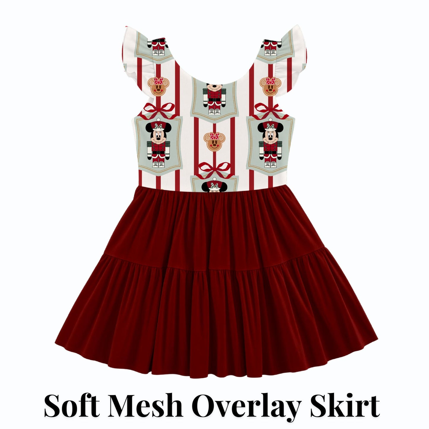 PREORDER Minnie Nutcracker Christmas Active Mesh Twirl Dress with Separate Shorts | Disney Holiday Park Outfit