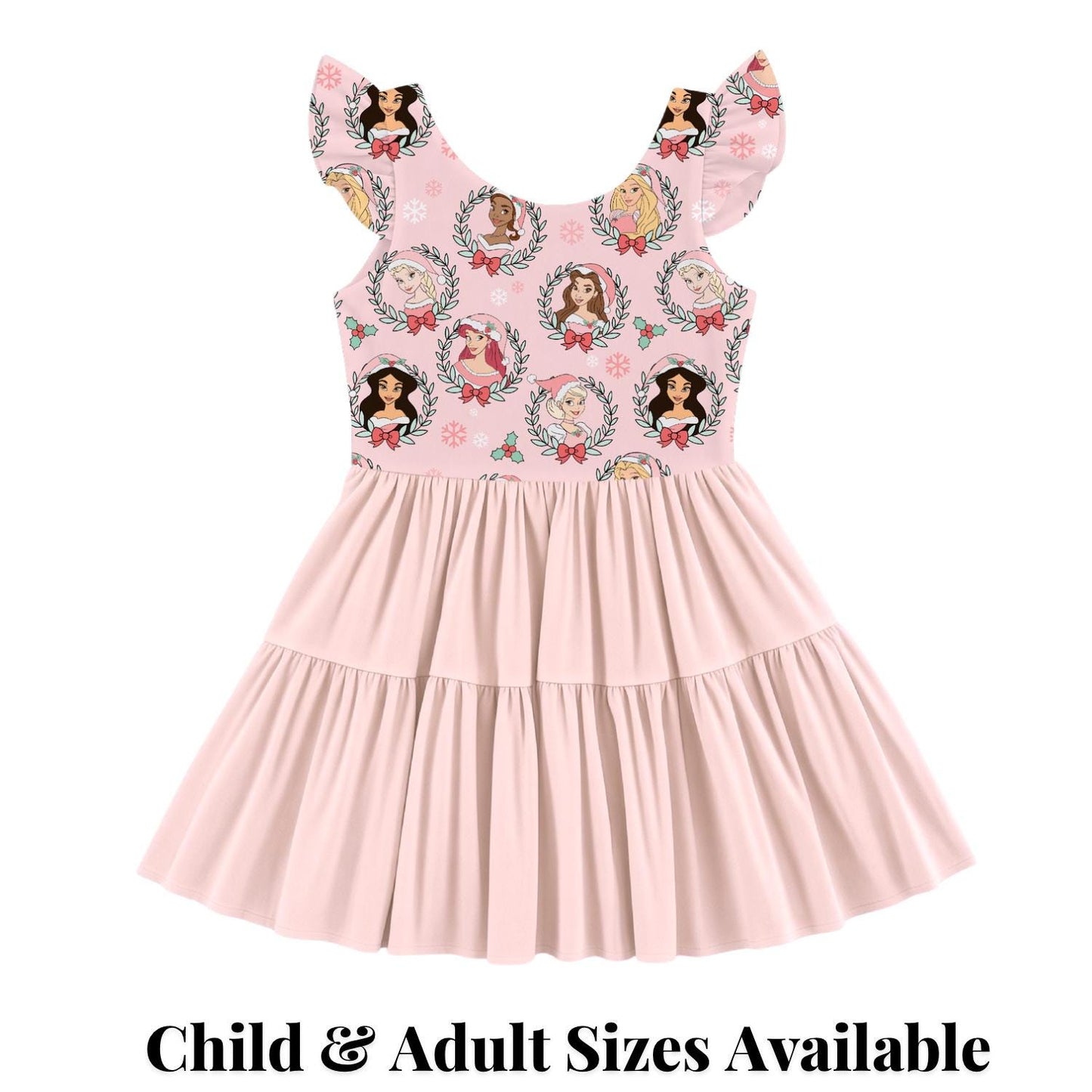 PREORDER Disney Princess Christmas Active Mesh Twirl Dress with Separate Shorts | Pink Holiday Park Outfit