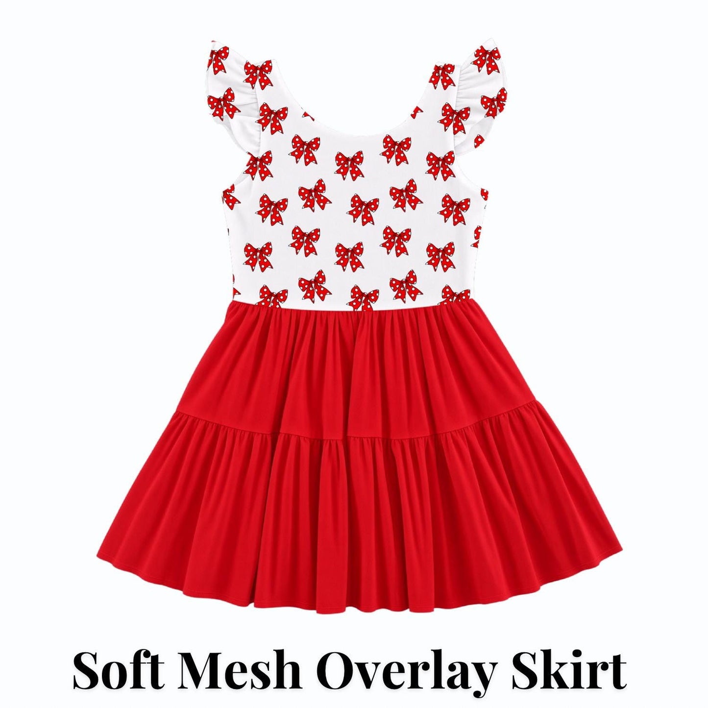 PREORDER Minnie Red Bow Active Mesh Twirl Dress with Separate Shorts | Classic Polka Dot Disney Park Outfit