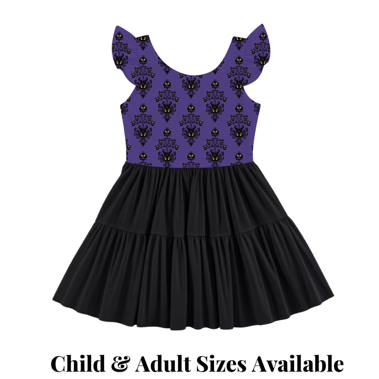 PREORDER Haunted Mansion Wallpaper Active Mesh Twirl Dress with Separate Shorts | Purple Disney Halloween Park Outfit