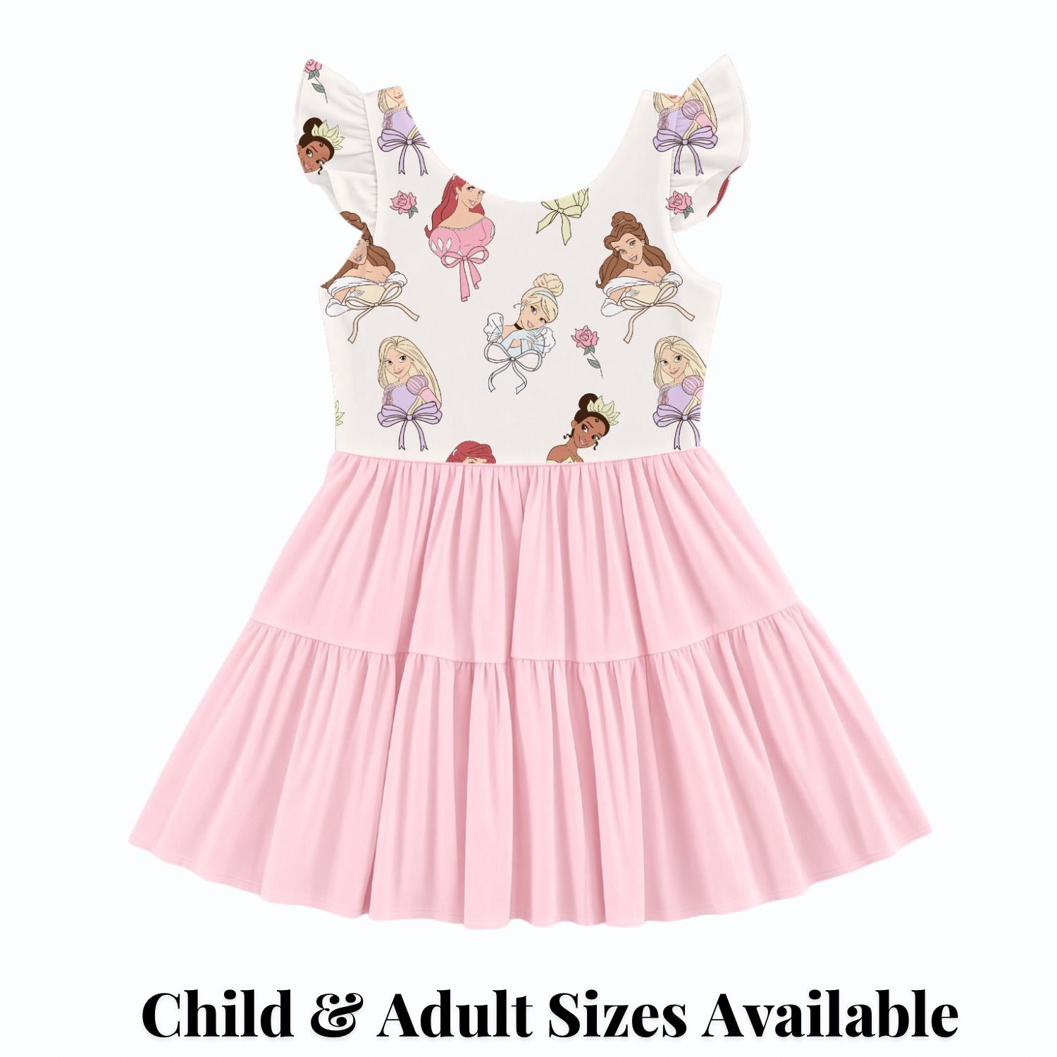 PREORDER Disney Princess Bow Active Mesh Twirl Dress with Separate Shorts | Pink Princess Park Outfit