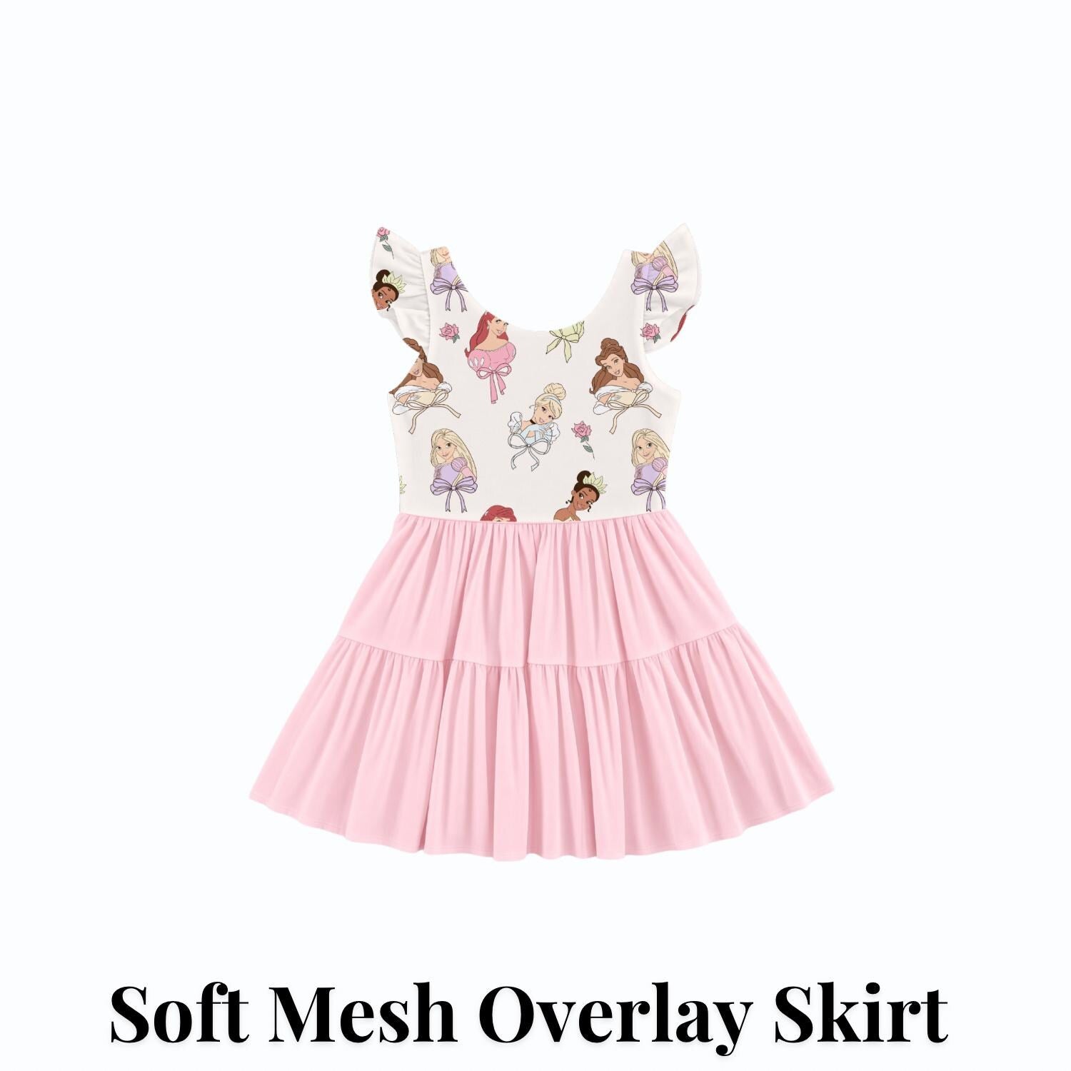 PREORDER Disney Princess Bow Active Mesh Twirl Dress with Separate Shorts | Pink Princess Park Outfit