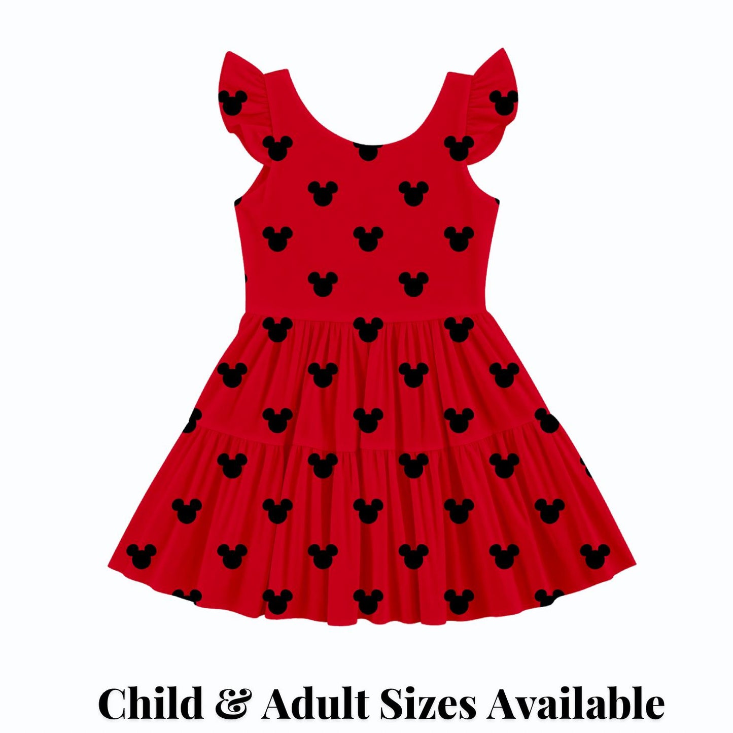 PREORDER Classic Red Mickey Active Mesh Twirl Dress with Separate Shorts | Black Mickey Icon Disney Park Outfit