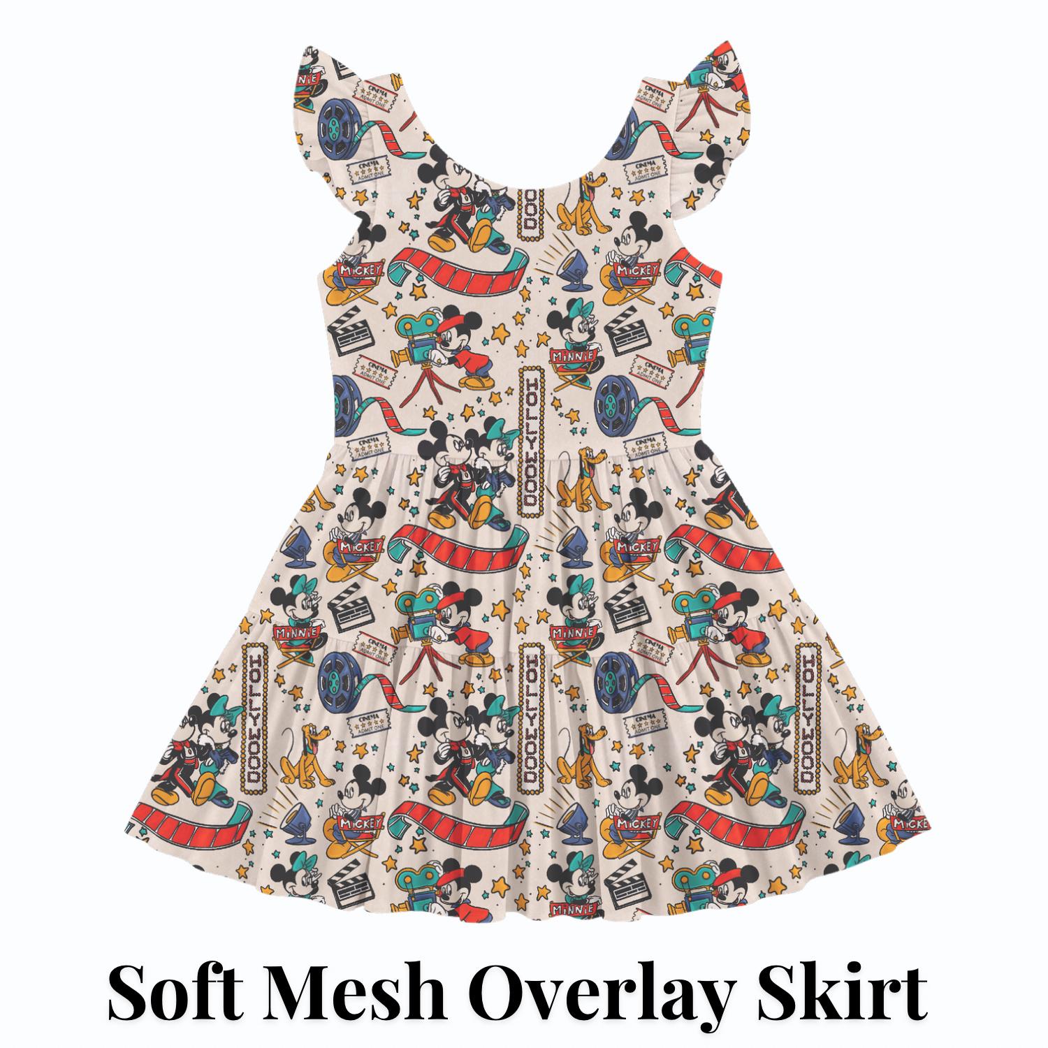 PREORDER Mickey and Minnie Hollywood Studios Active Mesh Twirl Dress with Separate Shorts | Disney Movie Park Outfit