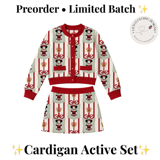 PREORDER Minnie Nutcracker Christmas Cardigan and Active Skort Set | Disney Holiday Park Outfit