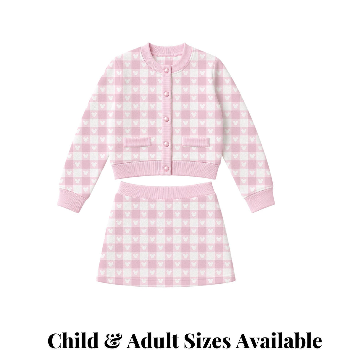 PREORDER Pink Gingham Mickey Cardigan and Active Skort Set | Disney Park Outfit