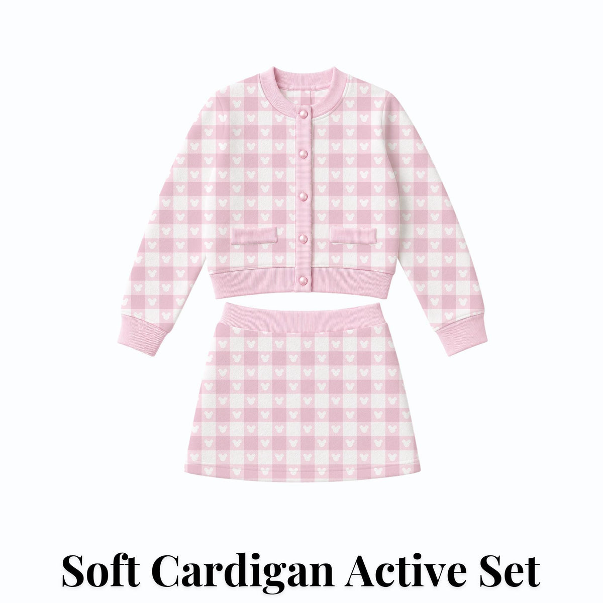 PREORDER Pink Gingham Mickey Cardigan and Active Skort Set | Disney Park Outfit