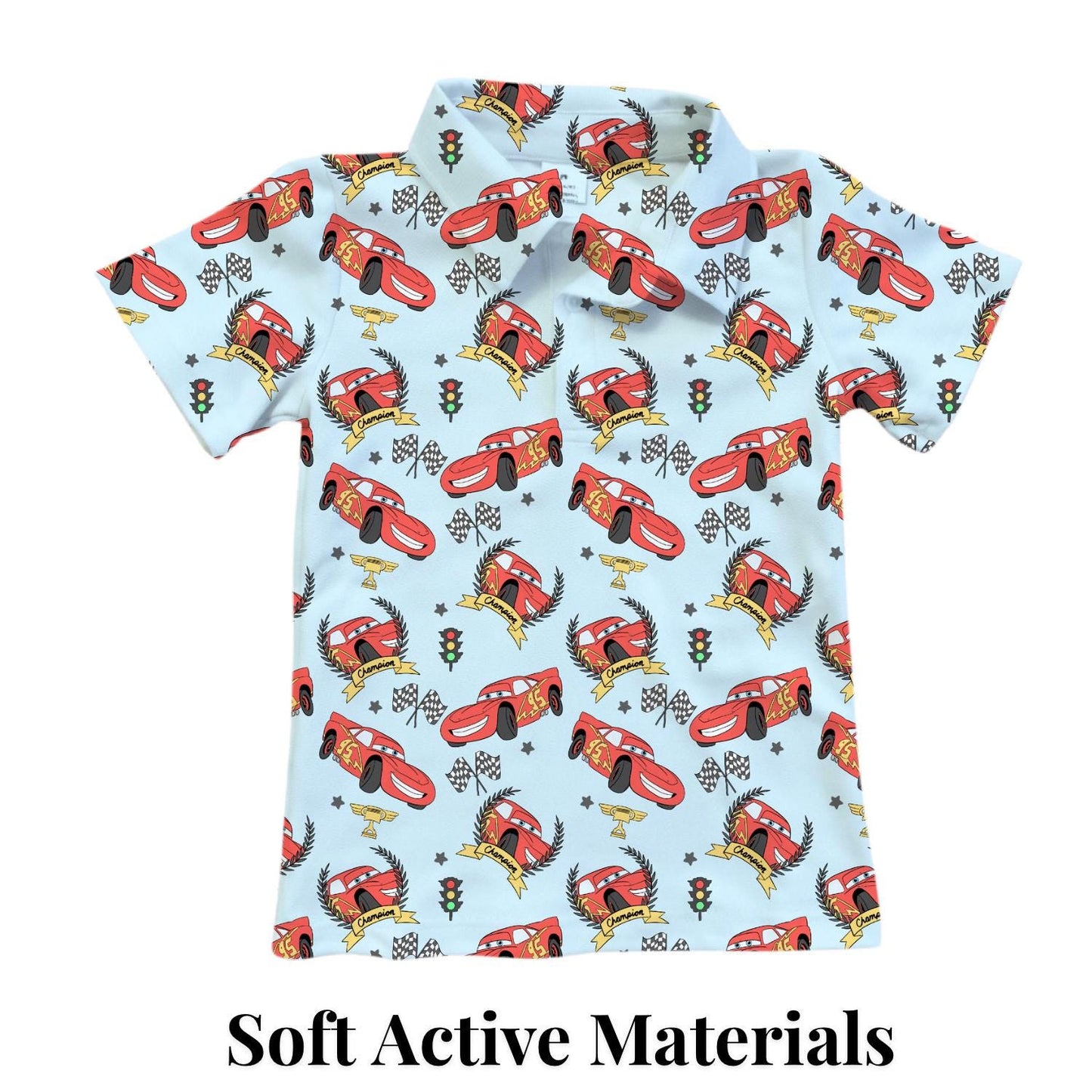PREORDER Lightning McQueen Cars Performance Polo Shirt | Adult and Child Disney Racing Park Outfit