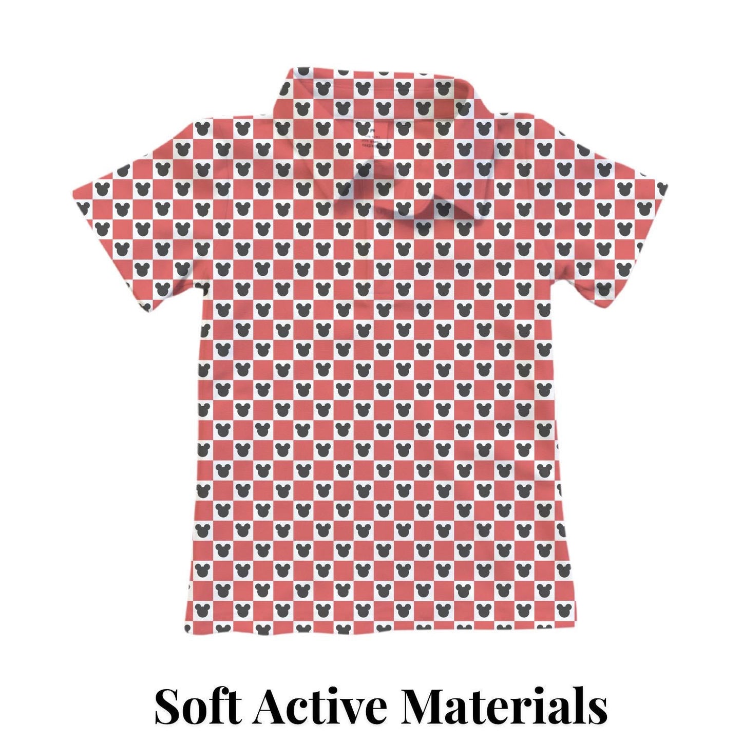 PREORDER Red Gingham Mickey Performance Polo Shirt | Adult and Child Disney Park Outfit