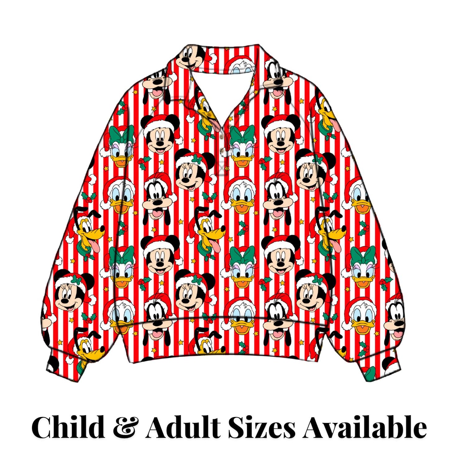 PREORDER Christmas Friends Quarter Zip | Disney Christmas Pullover | Unisex Holiday Sweatshirt | Matching Family
