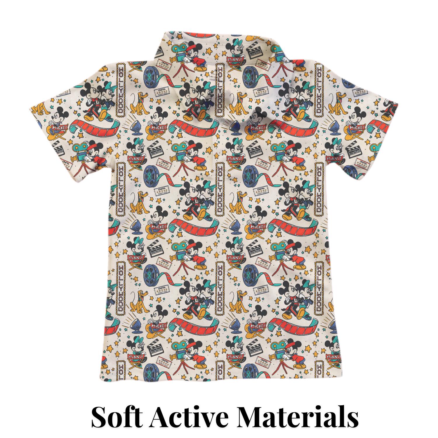 PREORDER Mickey and Minnie Hollywood Performance Polo Shirt | Adult and Child Movie Studio Disney Park Outfit