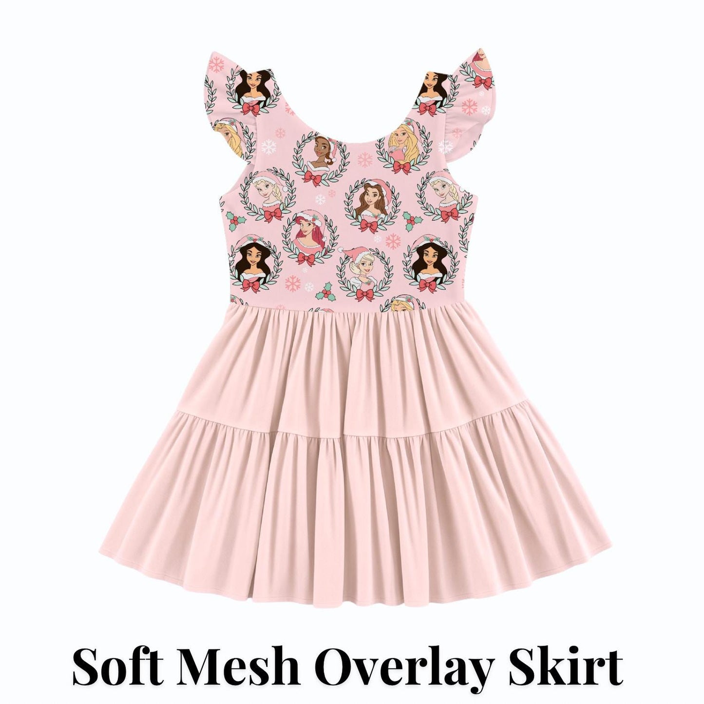PREORDER Disney Princess Christmas Active Mesh Twirl Dress with Separate Shorts | Pink Holiday Park Outfit