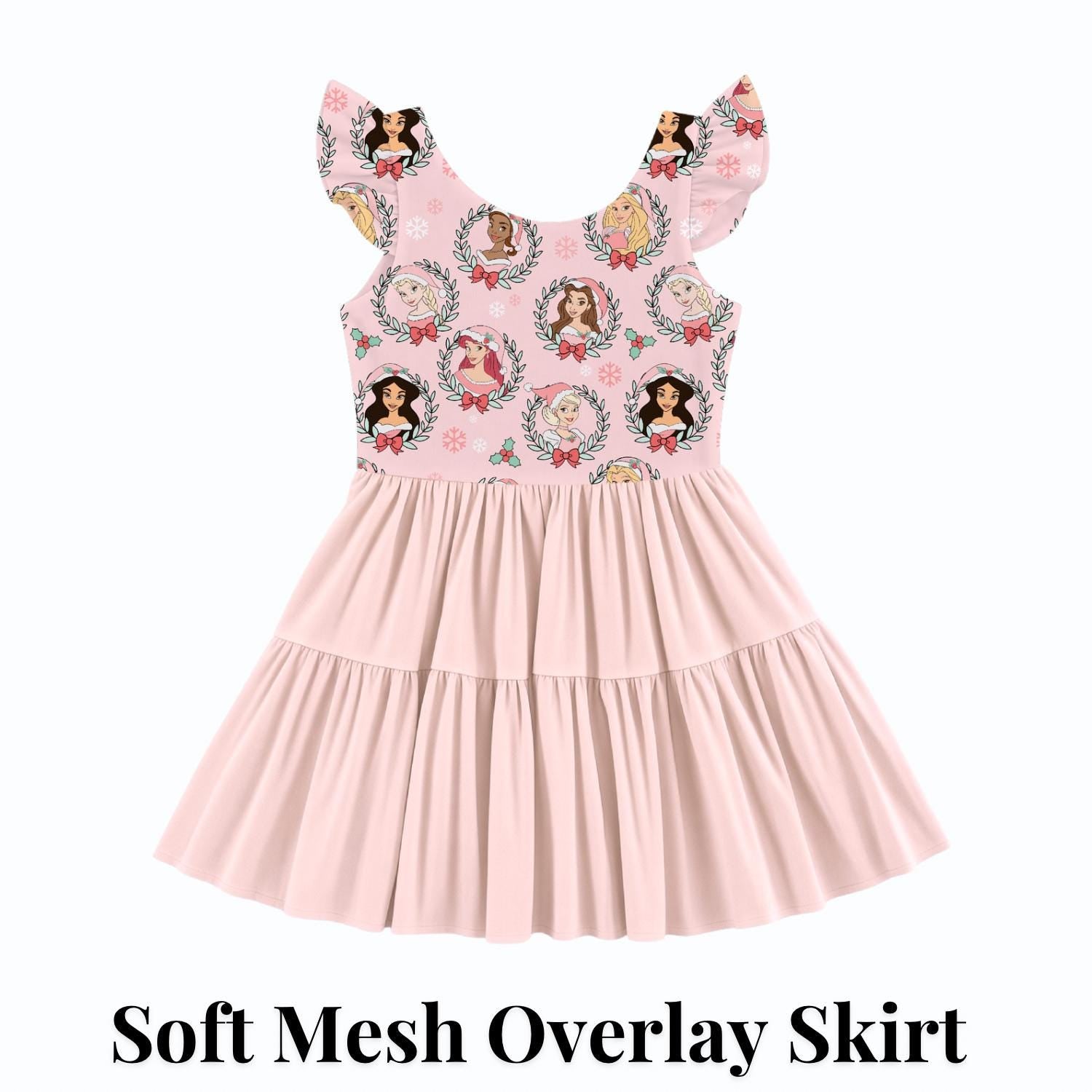 PREORDER Disney Princess Christmas Active Mesh Twirl Dress with Separate Shorts | Pink Holiday Park Outfit