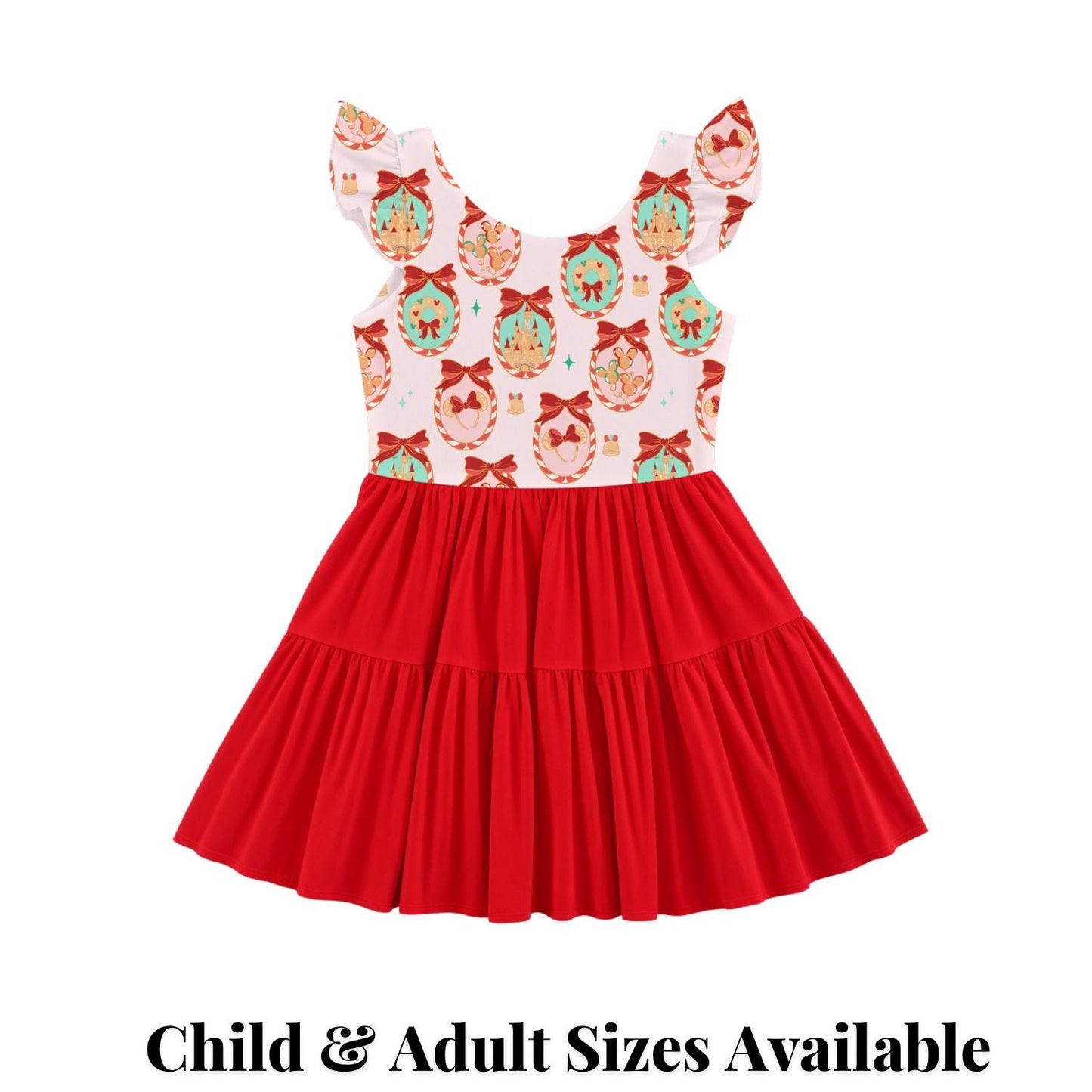 PREORDER Disney Christmas Ornament Active Mesh Twirl Dress with Separate Shorts | Castle Holiday Park Outfit