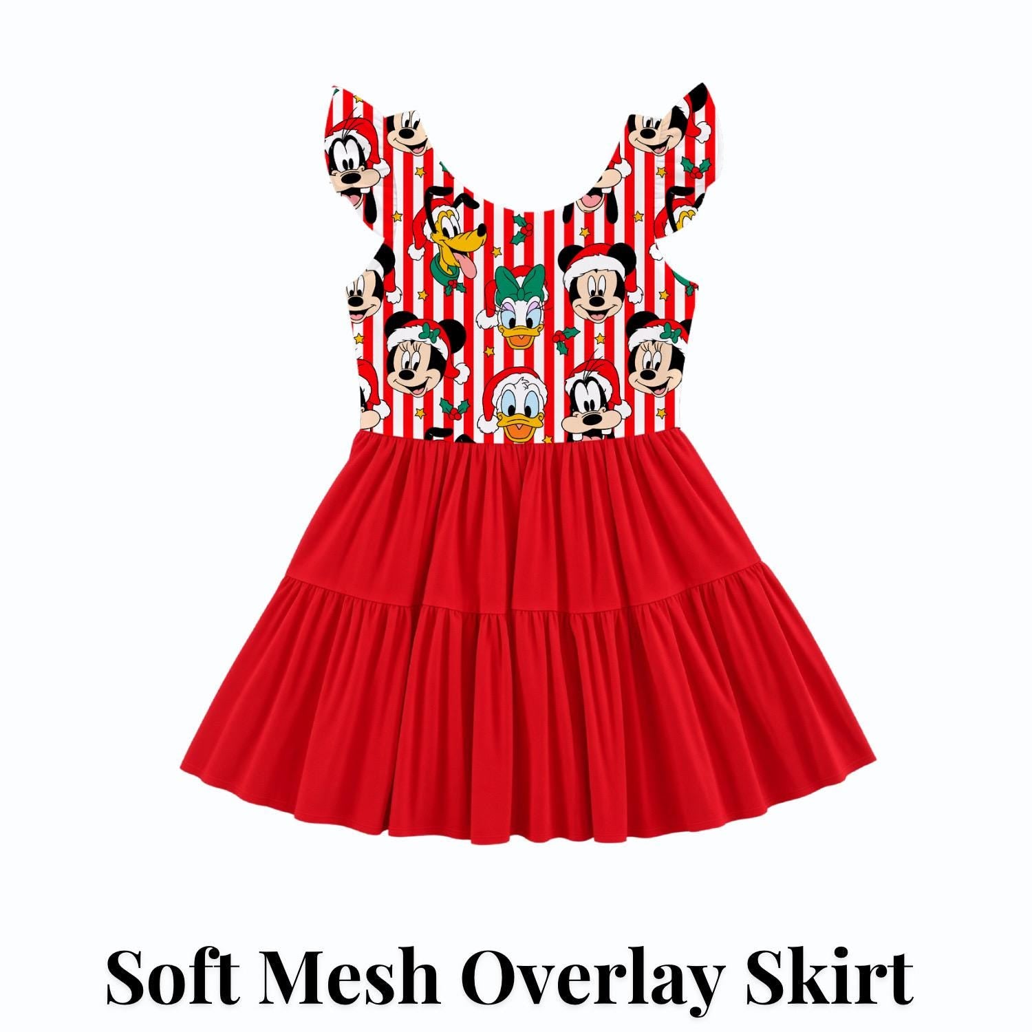 PREORDER Disney Christmas Dress  Ruffle Sleeve, Holiday Disney Outfit, Christmas Park Outfit
