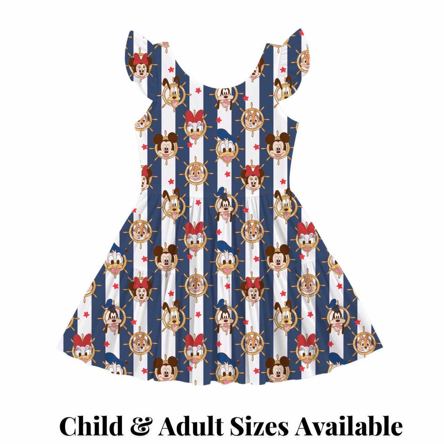 PREORDER Mickey and Friends Nautical Cruise Active Mesh Twirl Dress with Separate Shorts | Disney Cruise Outfit
