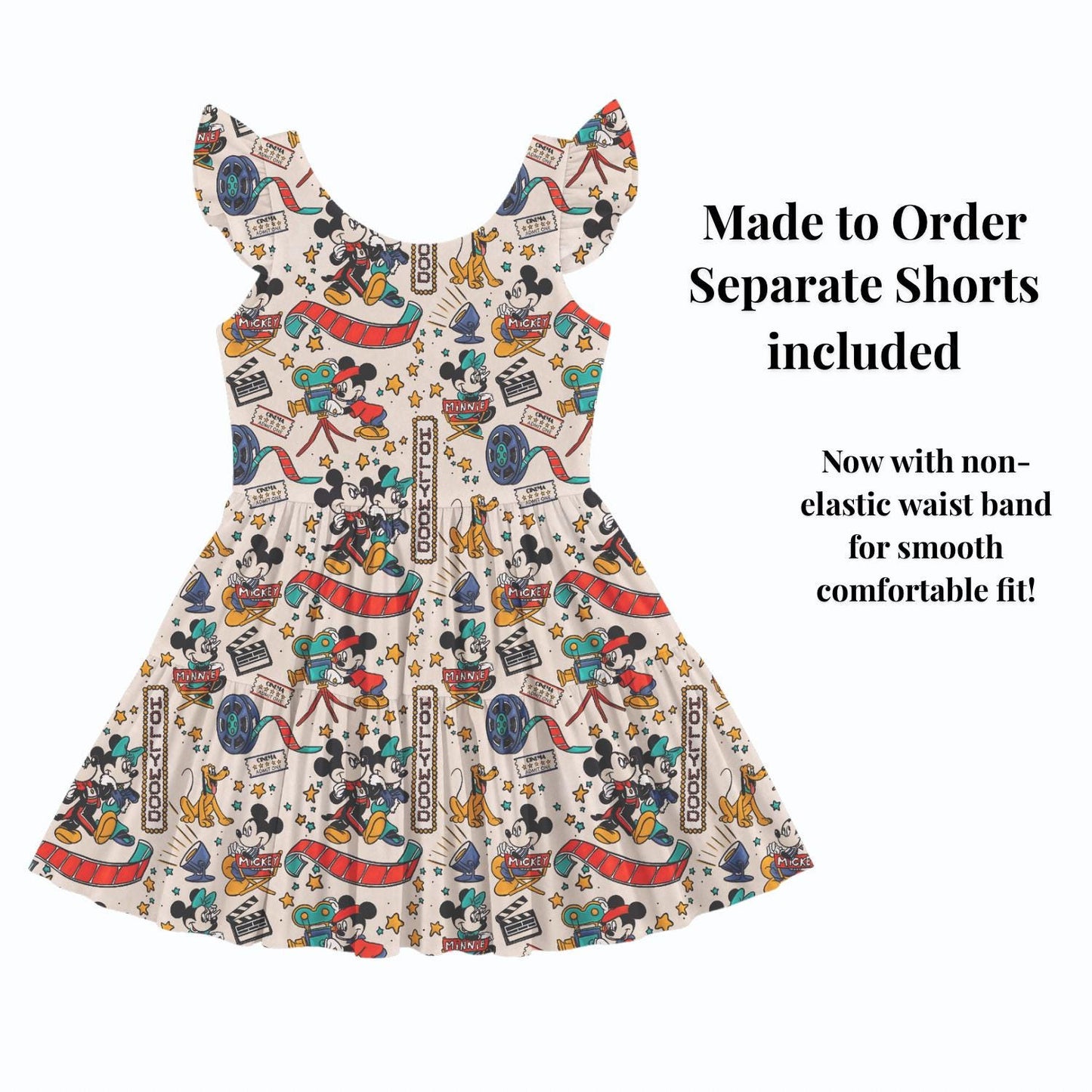 PREORDER Mickey and Minnie Hollywood Studios Active Mesh Twirl Dress with Separate Shorts | Disney Movie Park Outfit