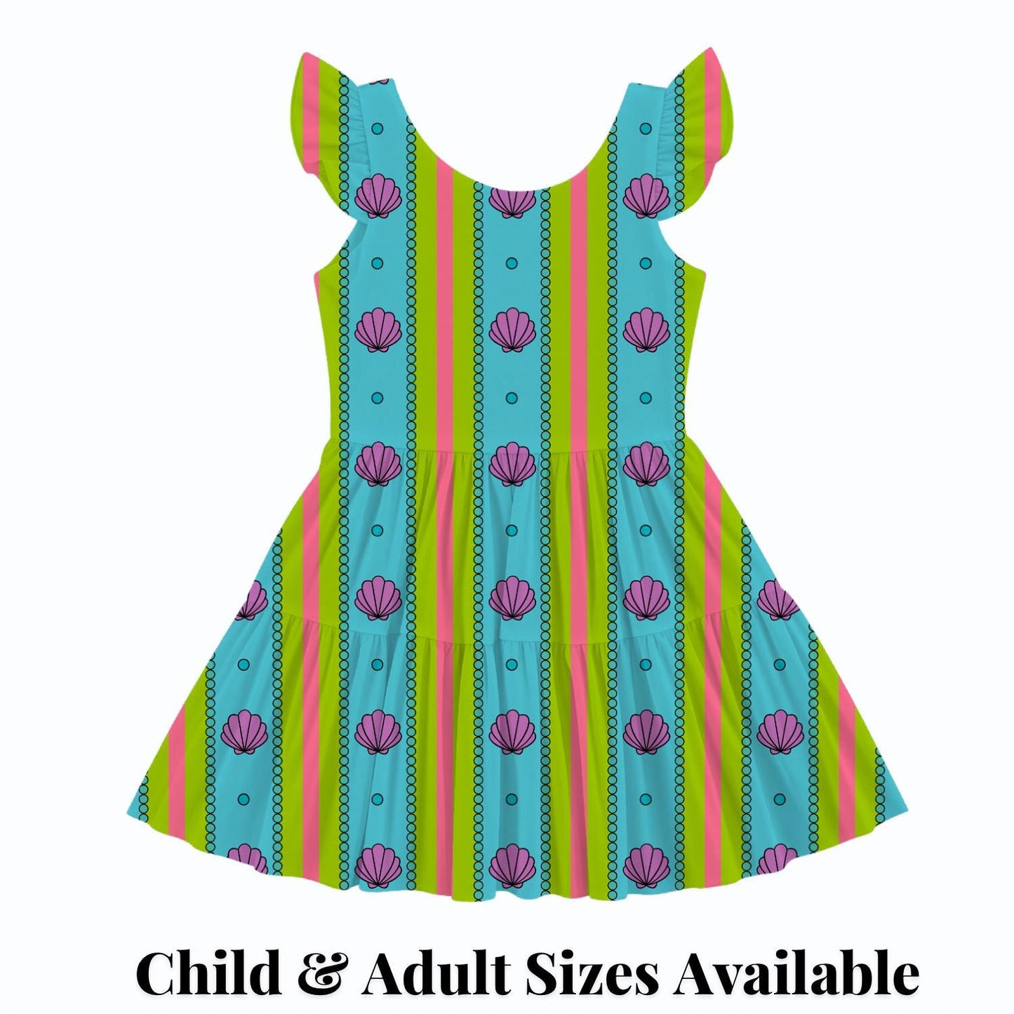 PREORDER Little Mermaid Seashell Active Mesh Twirl Dress with Separate Shorts | Colorful Ariel Disney Park Outfit