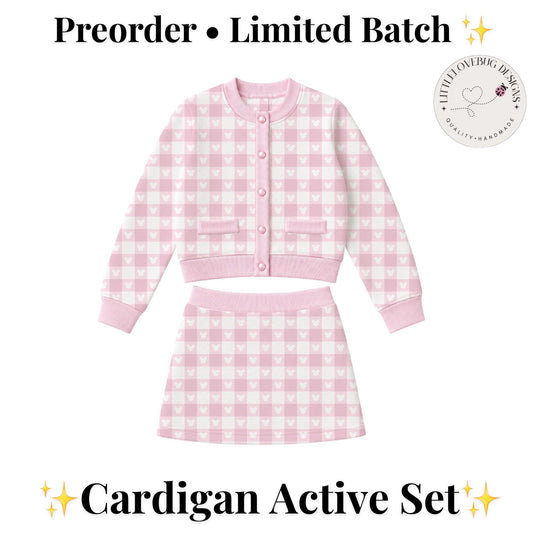 PREORDER Pink Gingham Mickey Cardigan and Active Skort Set | Disney Park Outfit