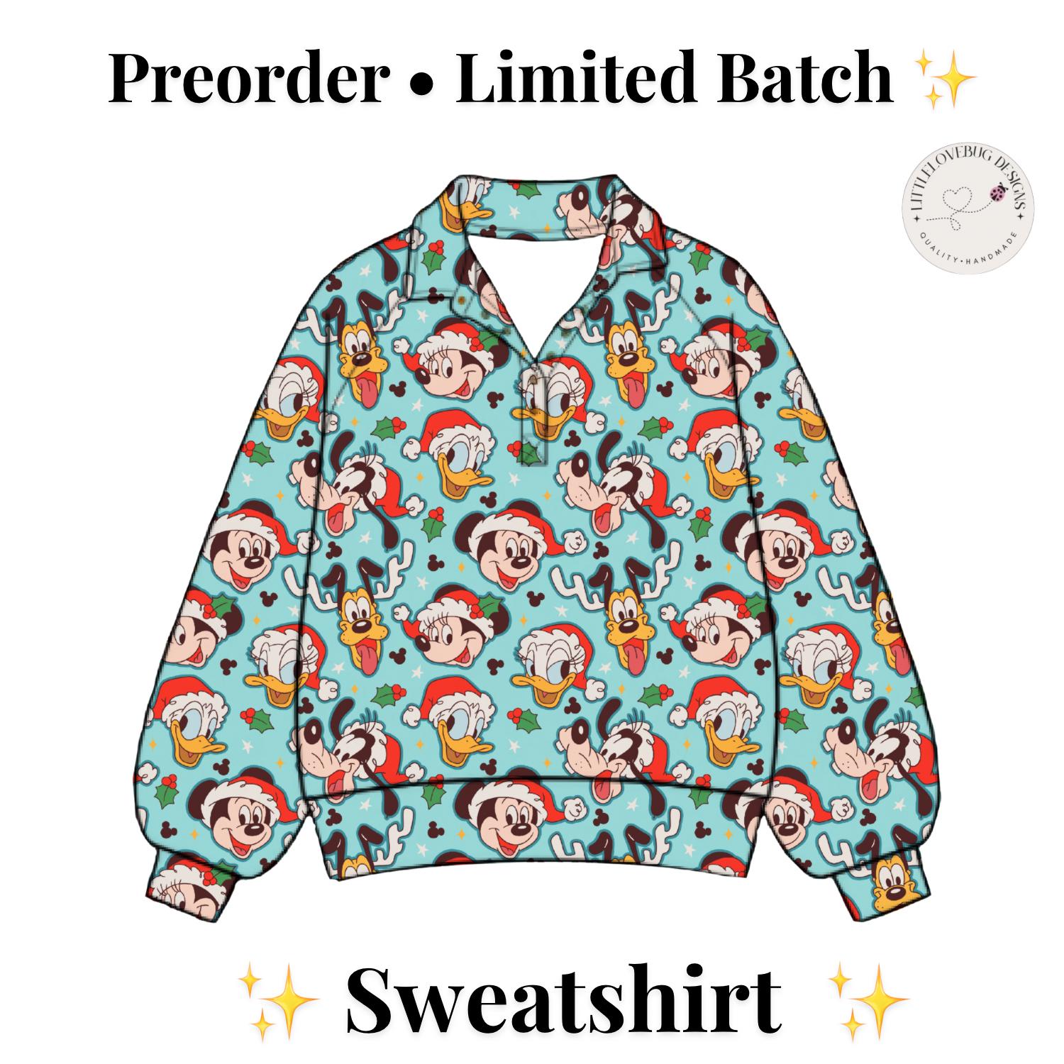 PREORDER Disney Christmas Friends Quarter Zip | Disney Holiday Pullover | Unisex Christmas Sweatshirt | Matching Family