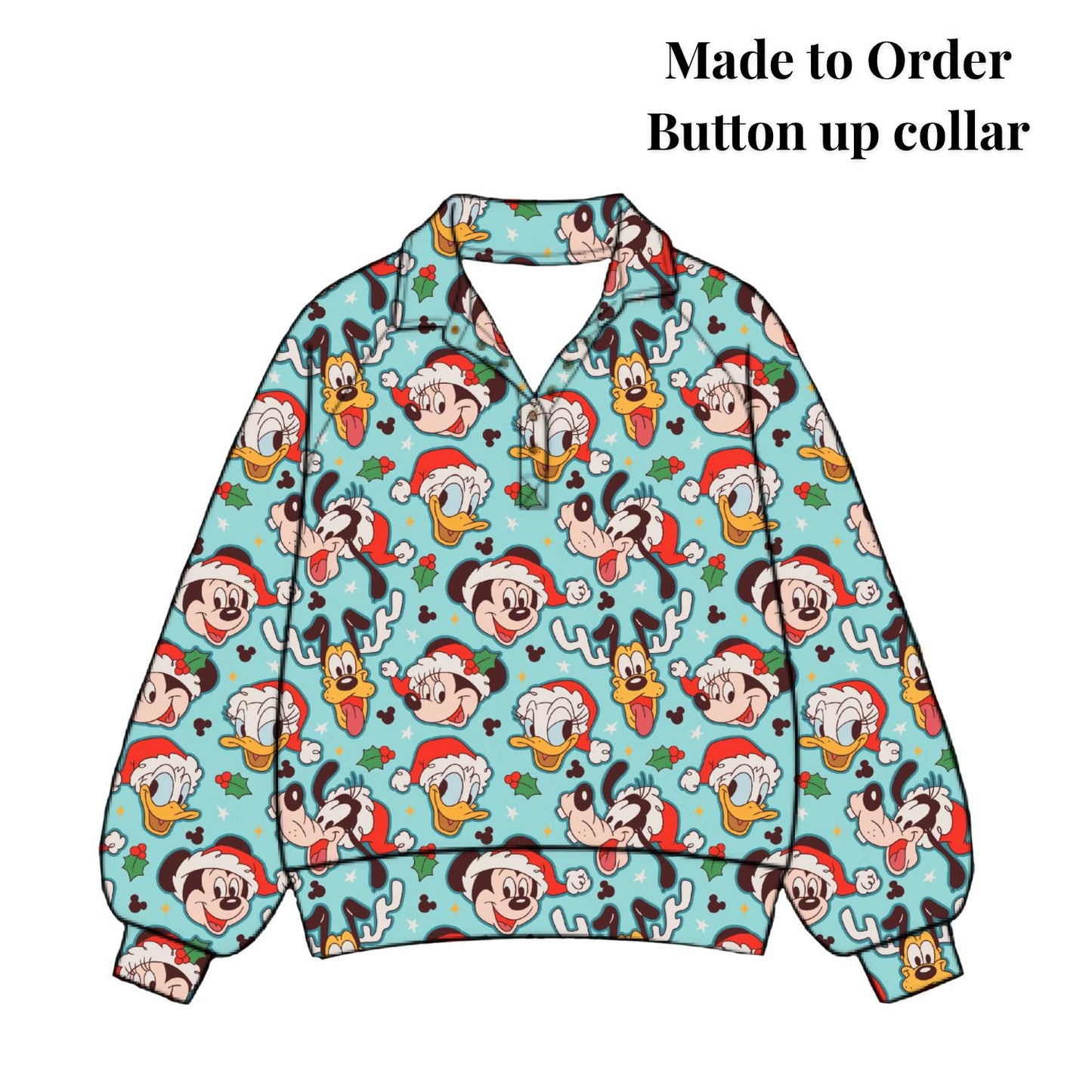 PREORDER Disney Christmas Friends Quarter Zip | Disney Holiday Pullover | Unisex Christmas Sweatshirt | Matching Family