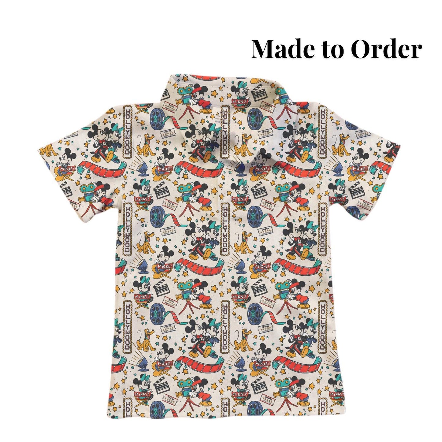 PREORDER Mickey and Minnie Hollywood Performance Polo Shirt | Adult and Child Movie Studio Disney Park Outfit