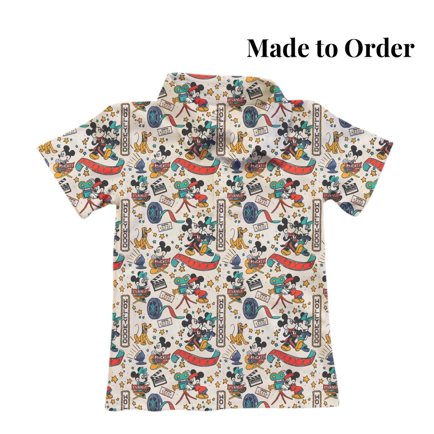 PREORDER Mickey and Minnie Hollywood Performance Polo Shirt | Adult and Child Movie Studio Disney Park Outfit