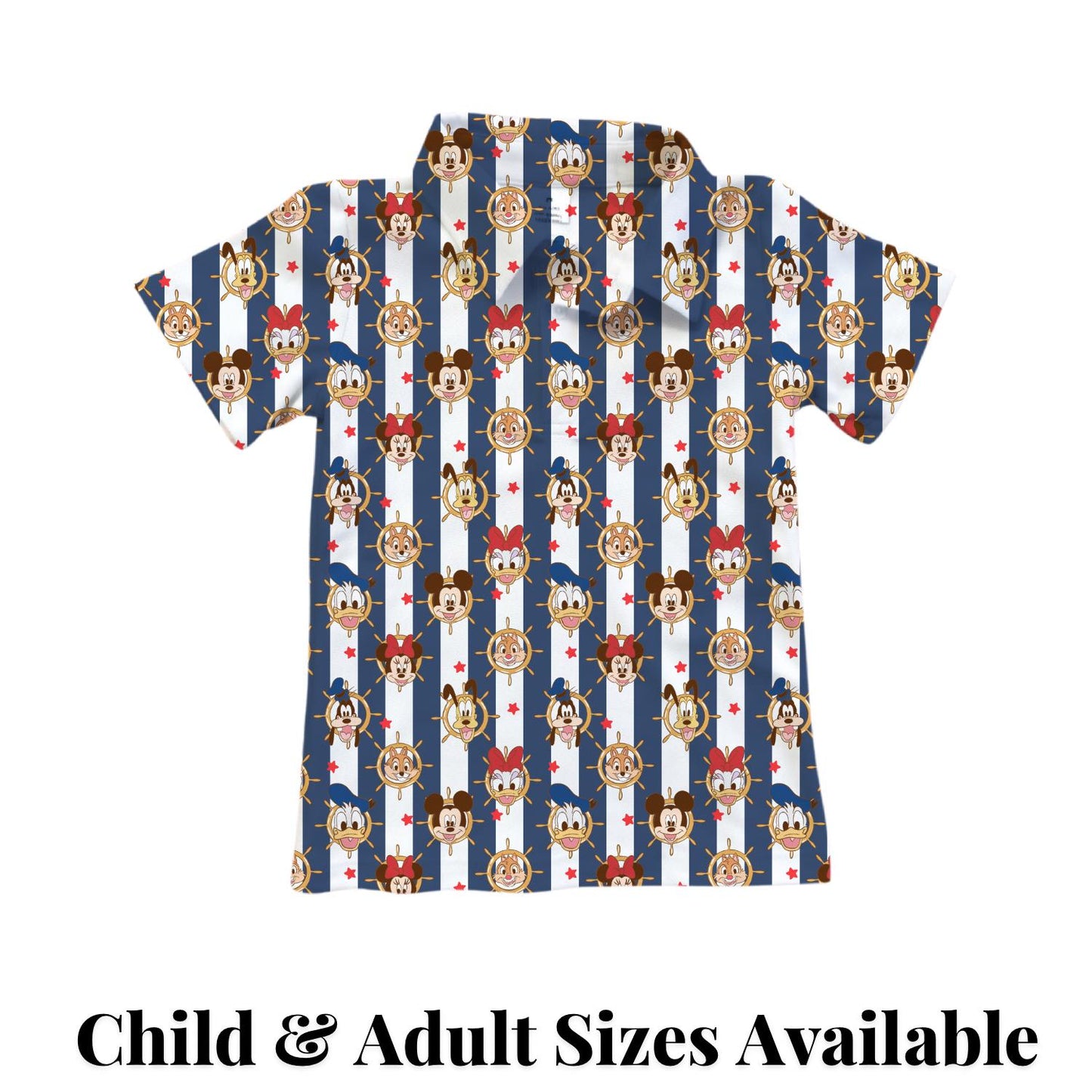 PREORDER Mickey Friends Nautical Cruise Performance Polo Shirt | Adult and Child Disney Vacation Outfit