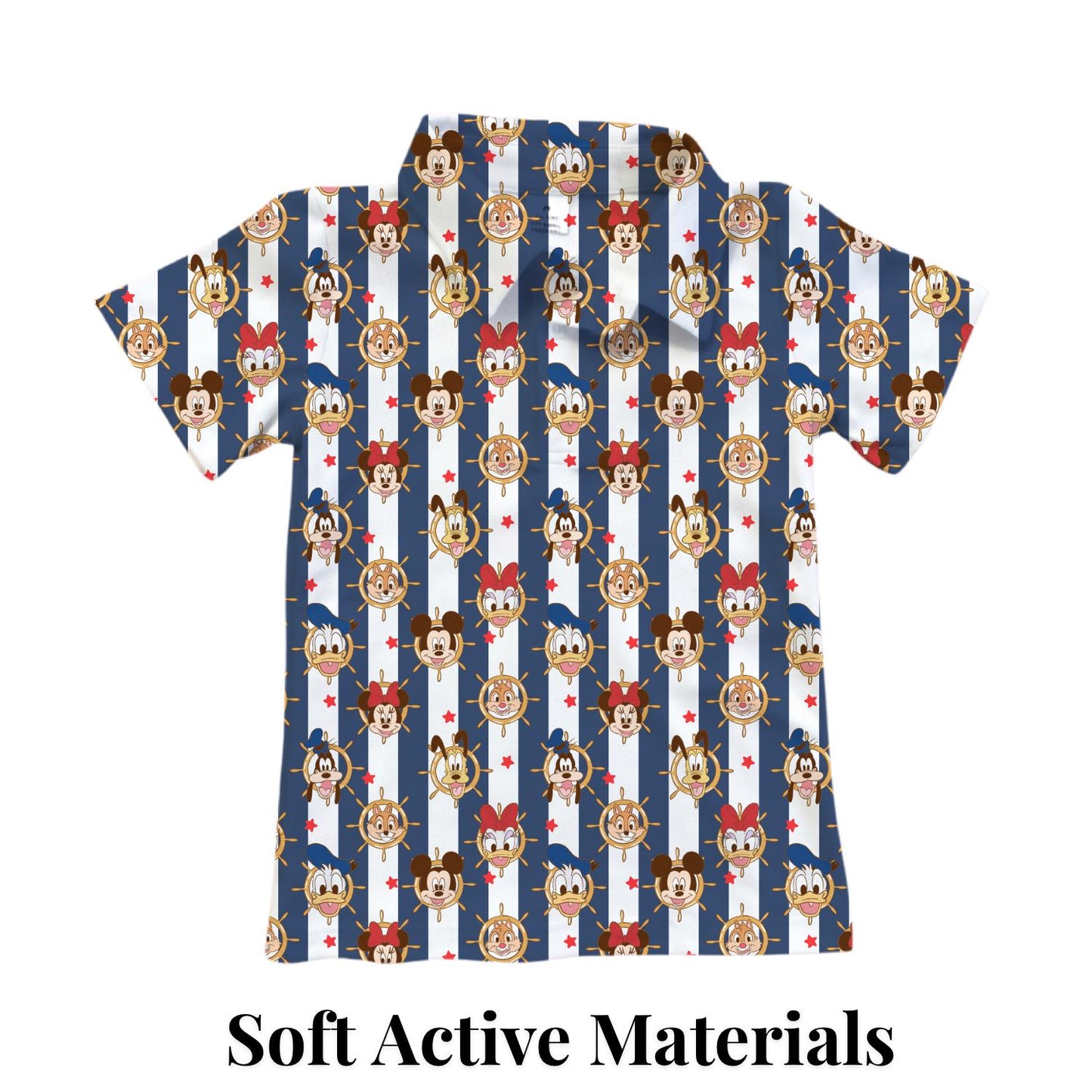 PREORDER Mickey Friends Nautical Cruise Performance Polo Shirt | Adult and Child Disney Vacation Outfit