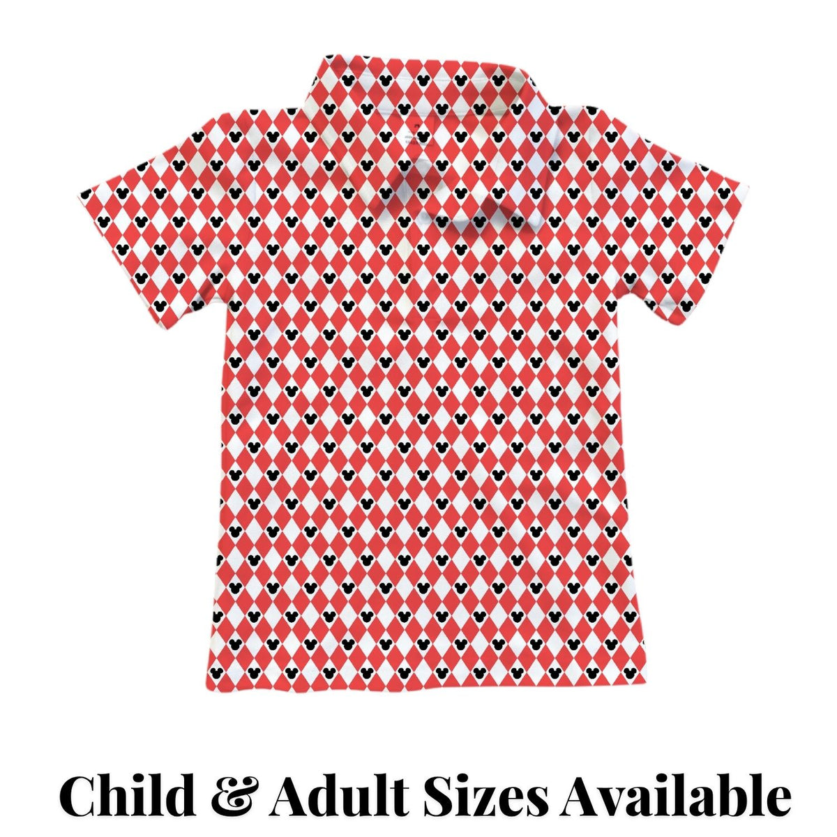 PREORDER Red Mouse Argyle Performance Polo for Adults and Kids