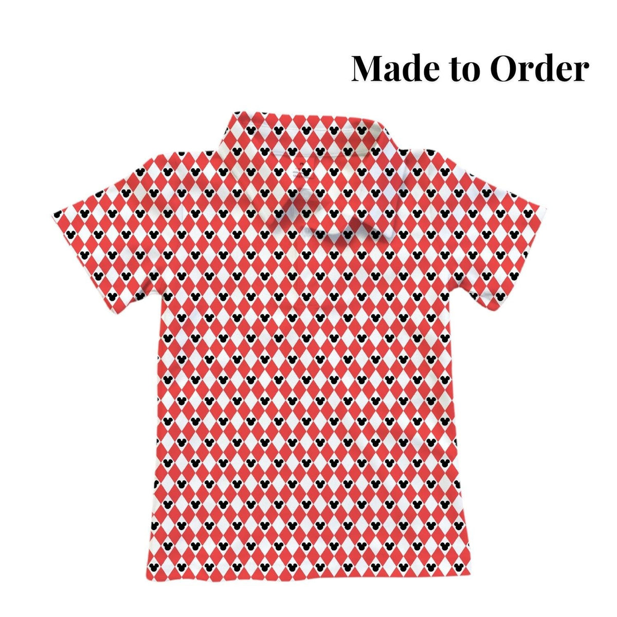 PREORDER Red Mouse Argyle Performance Polo for Adults and Kids
