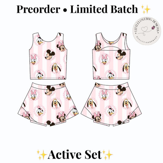 PREORDER Pink Minnie and Friends Tank and Skort Mommy and Me Active Set