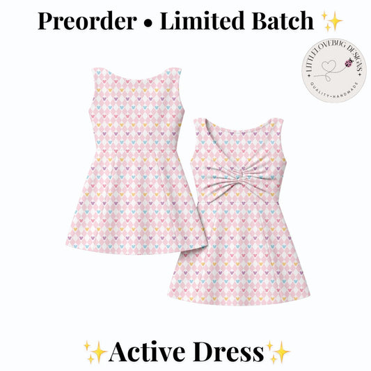 PREORDER Pastel Mouse Argyle Twist Tie Back Mommy and Me Active Dress