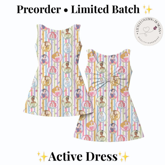 PREORDER Pastel Princess Stripe Twist Tie Back Mommy and Me Active Dress