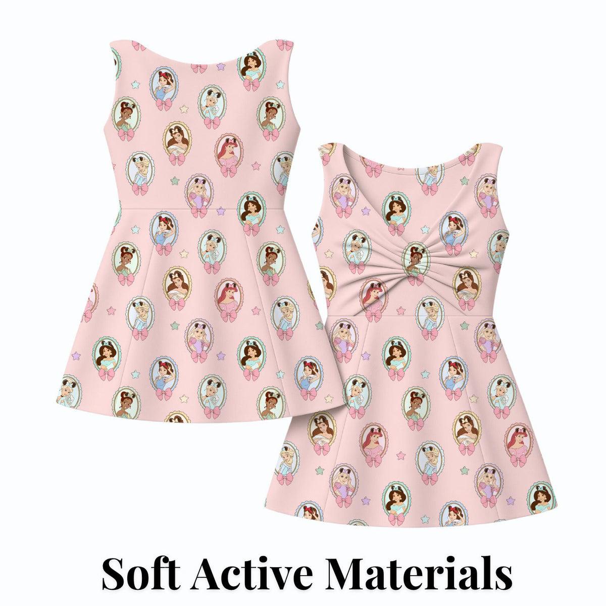 PREORDER Pink Princess Portrait Twist Tie Back Mommy and Me Active Dress