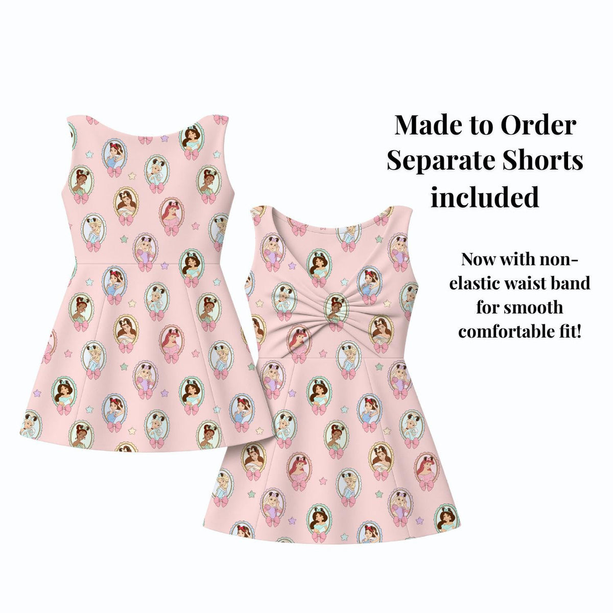 PREORDER Pink Princess Portrait Twist Tie Back Mommy and Me Active Dress