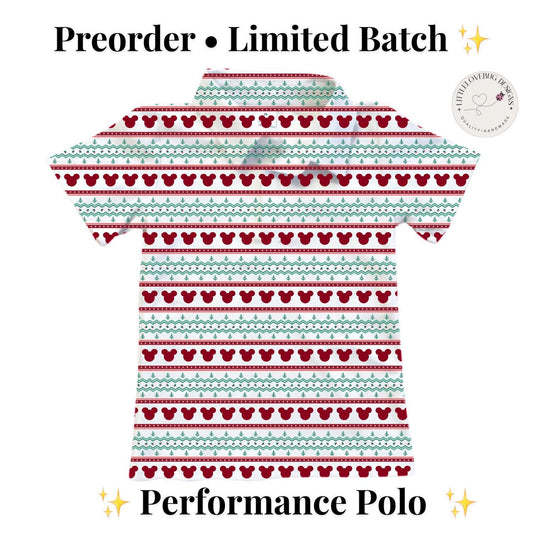 Preorder Disney Christmas Polo, Disney Mickey Faire Isle Polo Shirt, Disney Family Outfit, Disney Park Outfit, Matching Disney Shirts