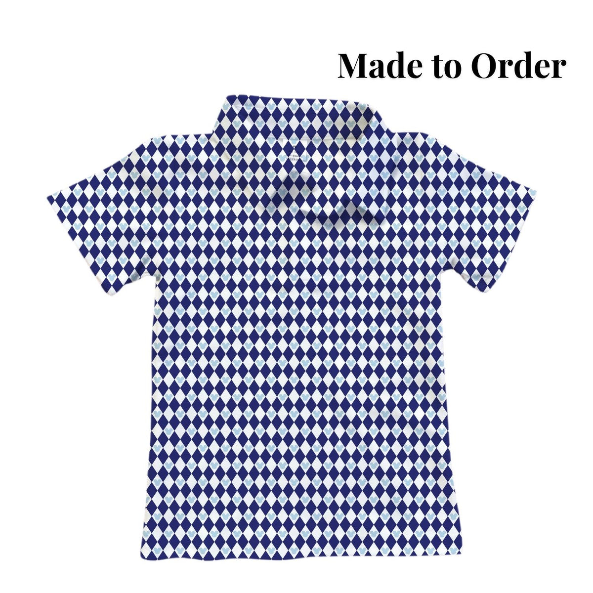 PREORDER Blue Mouse Argyle Performance Polo for Adults and Kids
