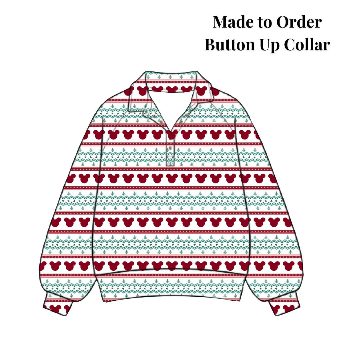 PREORDER Mickey Christmas Fair Isle Quarter Zip Sweatshirt for Adults and Kids